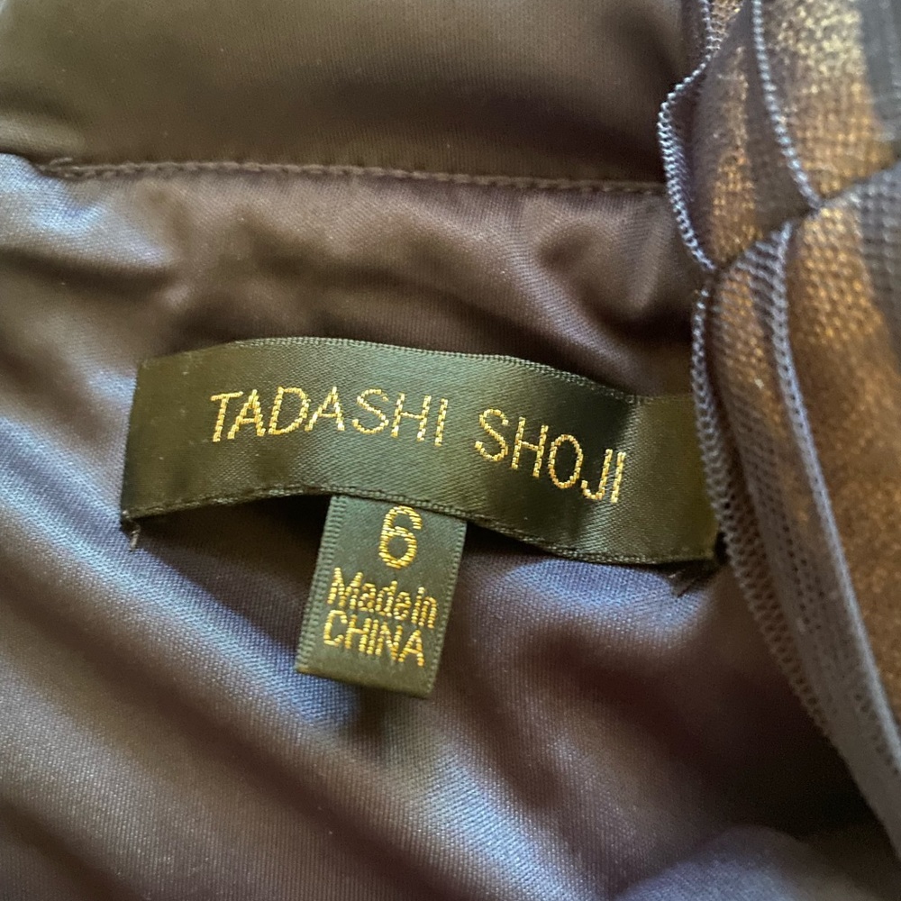 Tadashi Shoji dark blue tulle twist dress - Picture 3 of 6